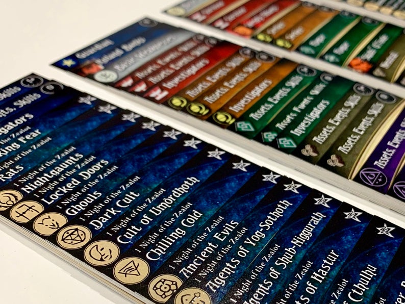 arkham horror card game dividers Custom Set for Each Cycles - LCG Removable dividers compatible with our Storage Systems. Arkham Horror LCG Card Dividers: