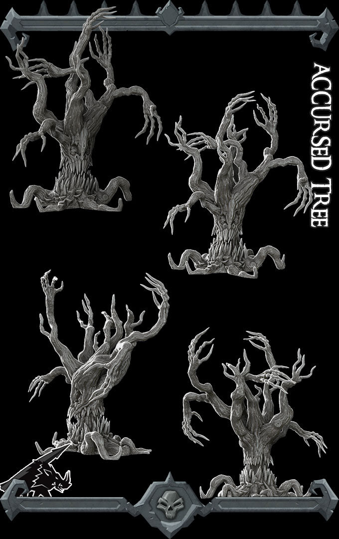 a set of four different types of trees