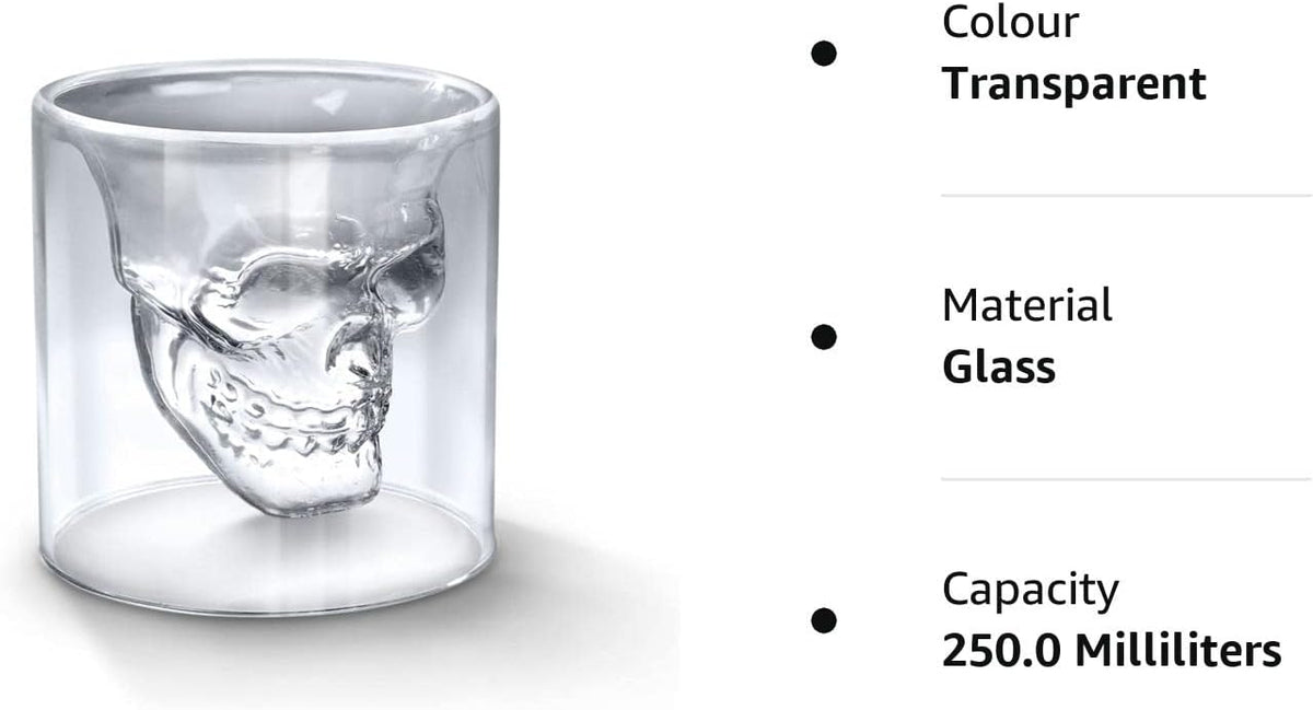Skull Glass | 250ml | Floating Skull | BBQ Halloween Party