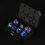 Light Up Rechargeable Dice Set For Dungeons and Dragons with USB Charging box