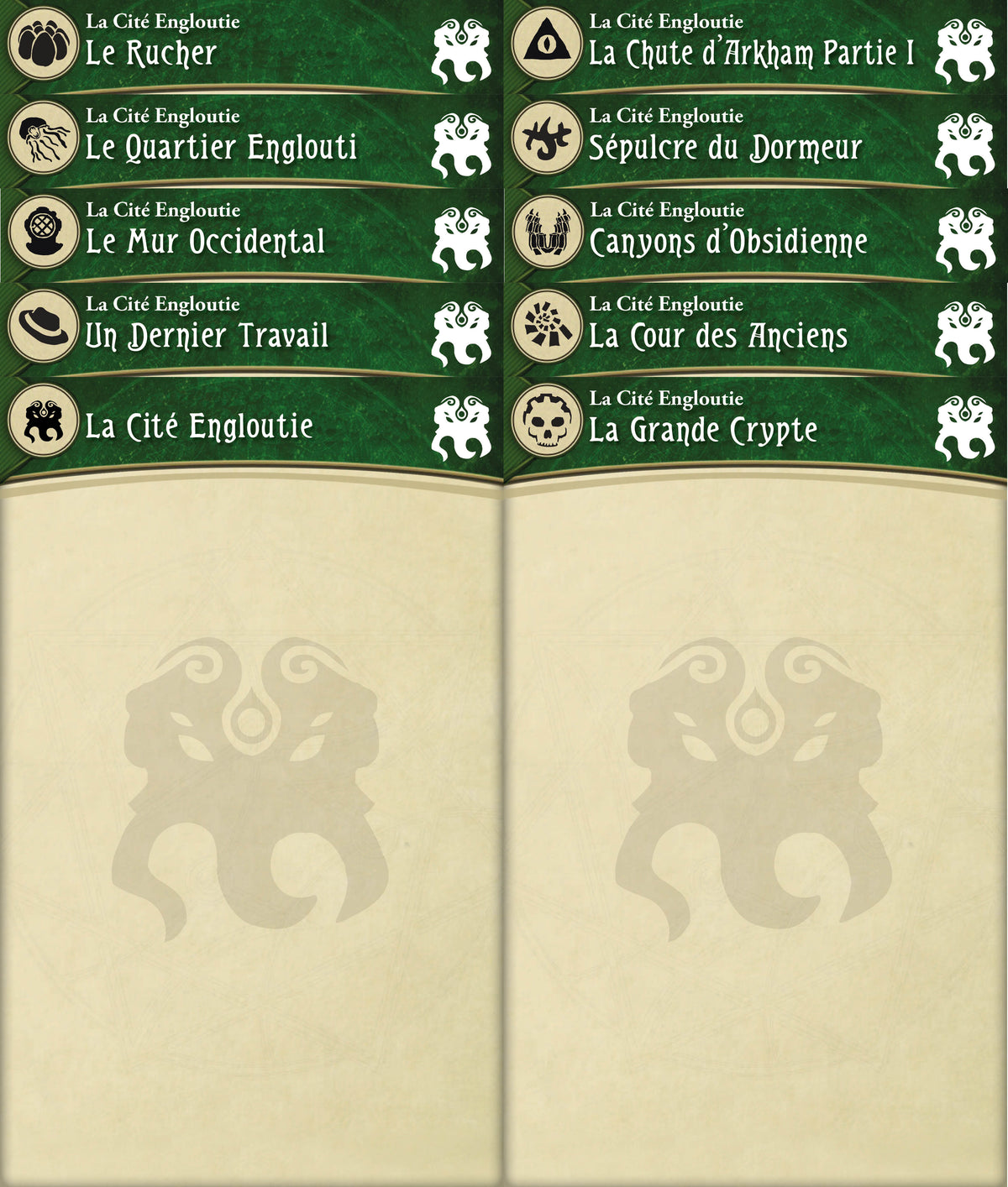 The Drowned City Arkham Horror LCG Deck Box Dividers