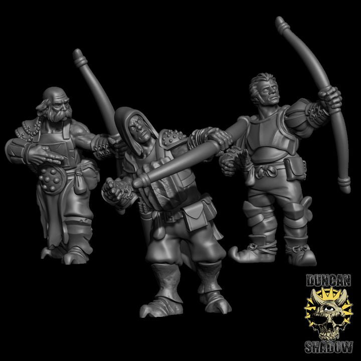 Thugs With Bows x3 Resin Miniature Models for DnD | Tabletop Gaming