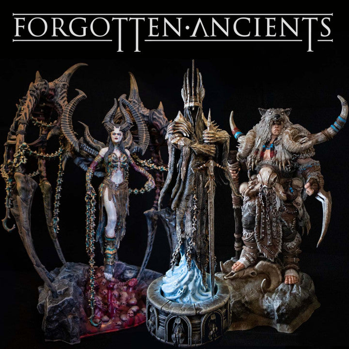 Forgotten Ancients - Cyndea, Cerebus and The Forsaken | 9-11 Inch Resin Model Miniatures