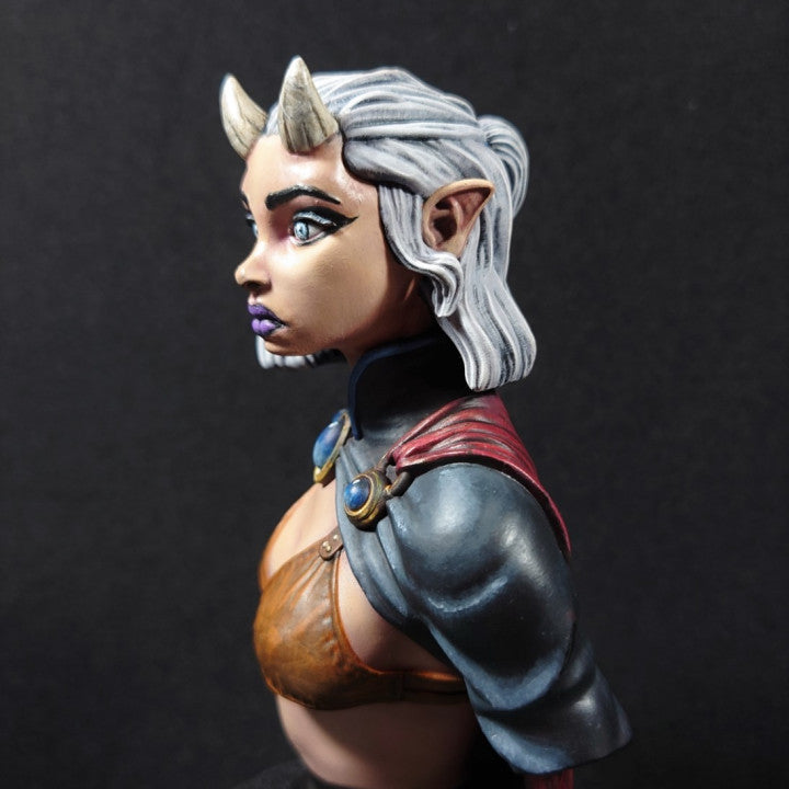 Tiefling Bust Resin Miniature for DnD | Tabletop Gaming