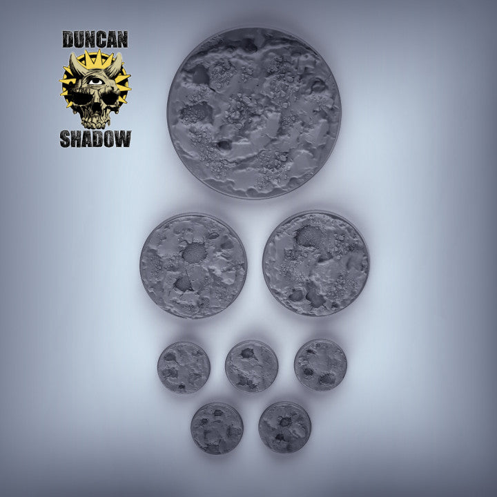 Blasted Wastetland Bases | Highly Detailed Scenic Bases | 28mm 32mm for DnD D&D Tabletop Gaming | Duncan Shadow