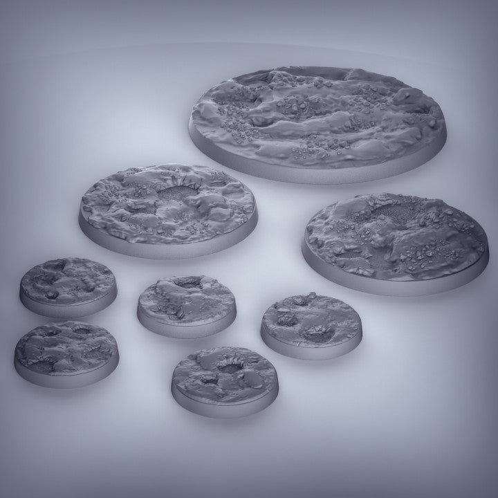 Blasted Wastetland Bases | Highly Detailed Scenic Bases | 28mm 32mm for DnD D&D Tabletop Gaming | Duncan Shadow