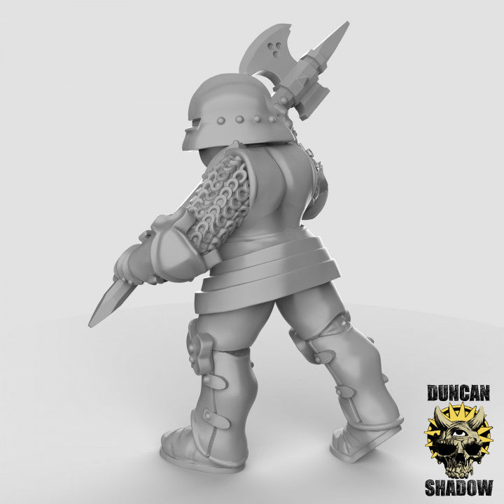 Man at Arms Knights with Polearms - Resin Miniature for DnD & Warhammer | 28mm/32mm
