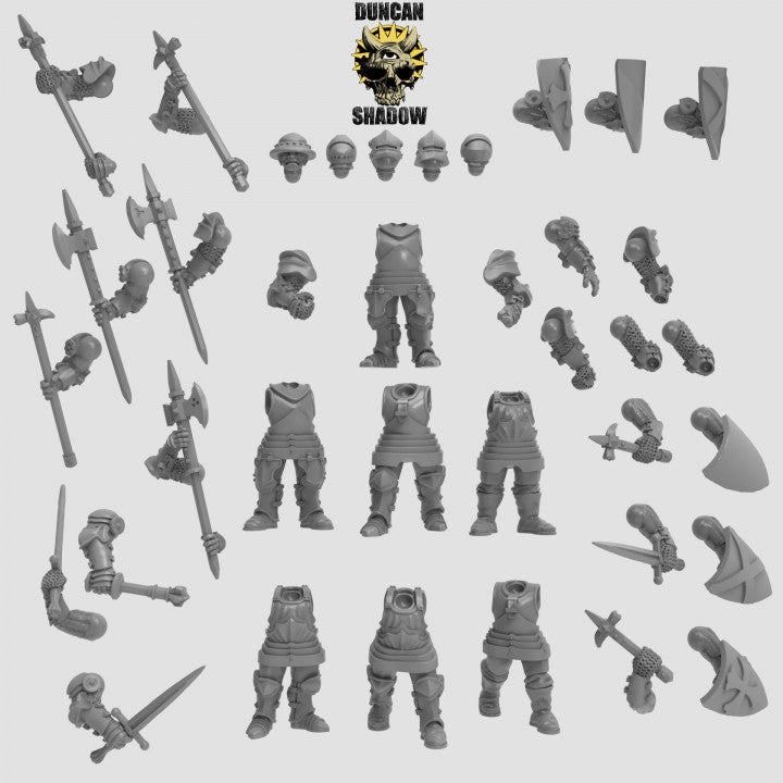 Man at Arms Knights Multipart Kit - Customisable Resin Miniatures | DnD & Warhammer | 28mm