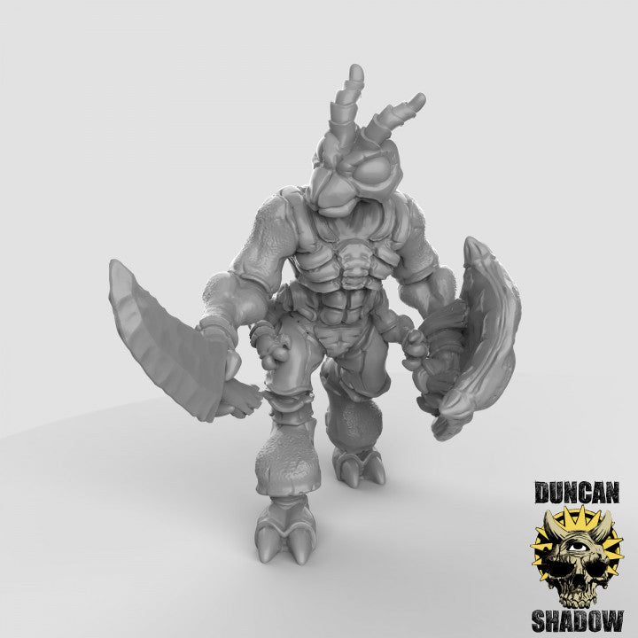 Thri-Kreen with Swords and Shields - Resin Miniature for DnD & Warhammer | 28mm/32mm