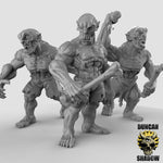 Ghouls with Bone Clubs - Resin Miniature for DnD & Warhammer | 28mm/32mm