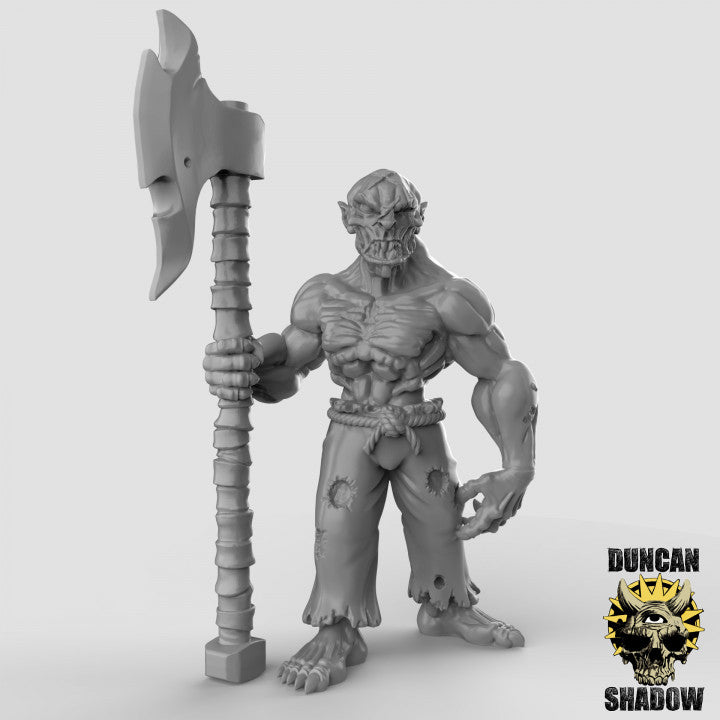 Ghouls with Great axes - 3 Poses - Resin Miniatures for DnD & Warhammer | 28mm/32mm