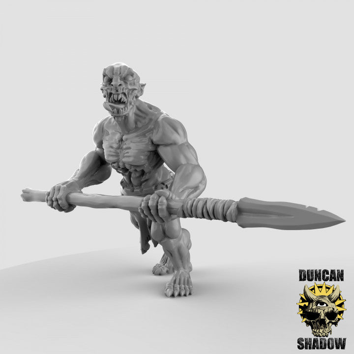 Ghouls with spears - 3 Poses - Resin Miniatures for DnD & Warhammer | 28mm/32mm