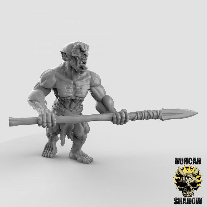 Ghouls with spears - 3 Poses - Resin Miniatures for DnD & Warhammer | 28mm/32mm