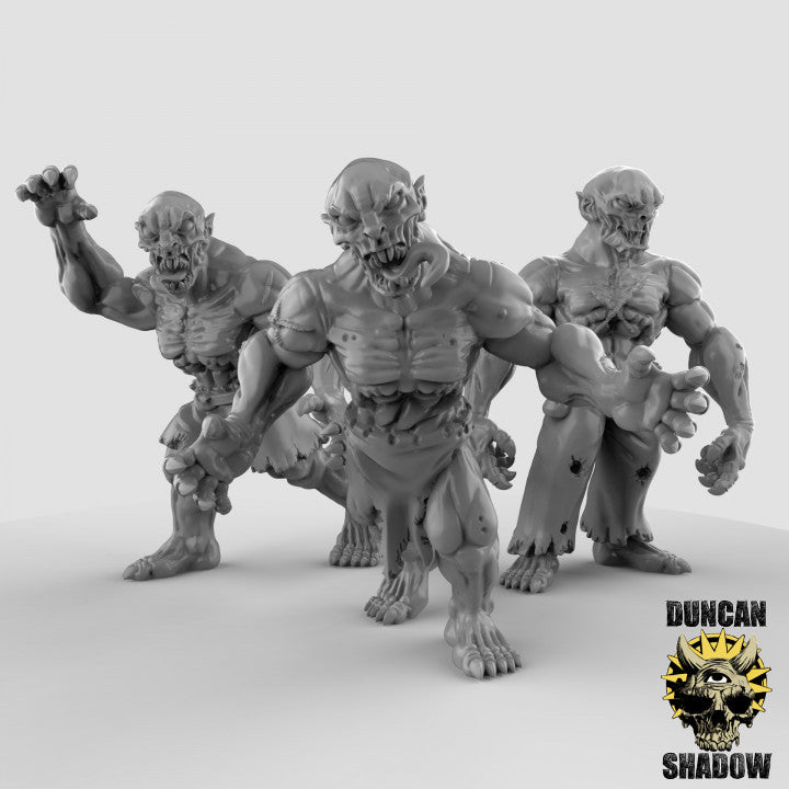Ghouls - 3 Poses - Resin Miniatures for DnD & Warhammer | 28mm/32mm