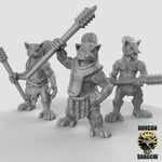 Lemur Folk with Warclubs - 3 Poses resin miniature - detail view