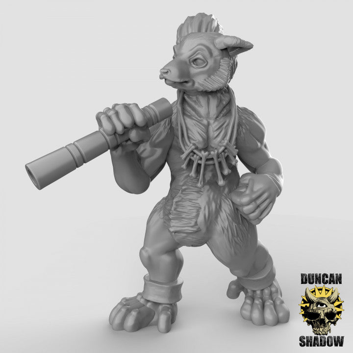 Lemur Folk with Blowguns - 3 Poses - Resin Miniatures for DnD & Warhammer | 28mm/32mm