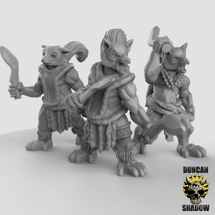 Lemur Folk with Kukri - 3 Poses - Resin Miniatures for DnD & Warhammer | 28mm/32mm
