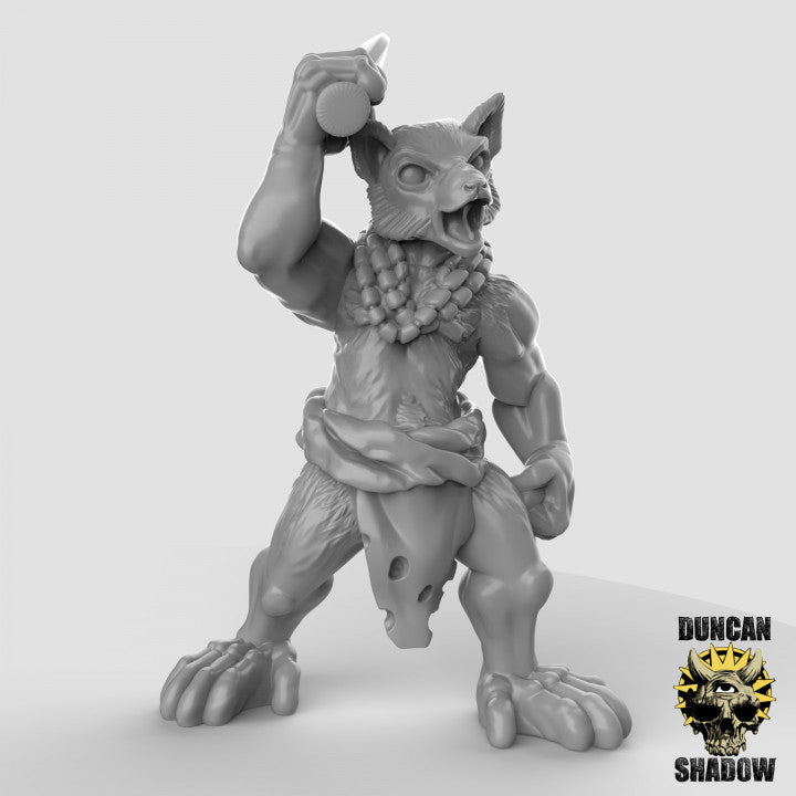 Lemur Folk with Kukri - 3 Poses - Resin Miniatures for DnD & Warhammer | 28mm/32mm