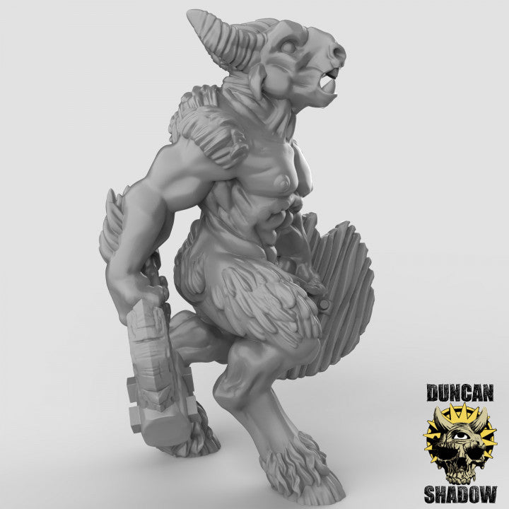 Beastmen Axe and Shields resin miniature - view 4