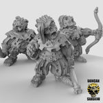 Zombie Halflings with Bows resin miniature for DnD and tabletop RPGs