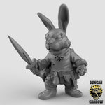 Rabbit Folk With Hand Weapons x3 Resin Miniature Models for DnD | Tabletop Gaming
