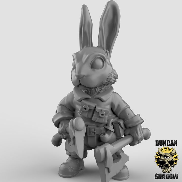 Rabbit Folk With Hand Weapons x3 Resin Miniature Models for DnD | Tabletop Gaming