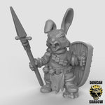 Rabbit Folk With Spears x3 Resin Miniature Models for DnD | Tabletop Gaming