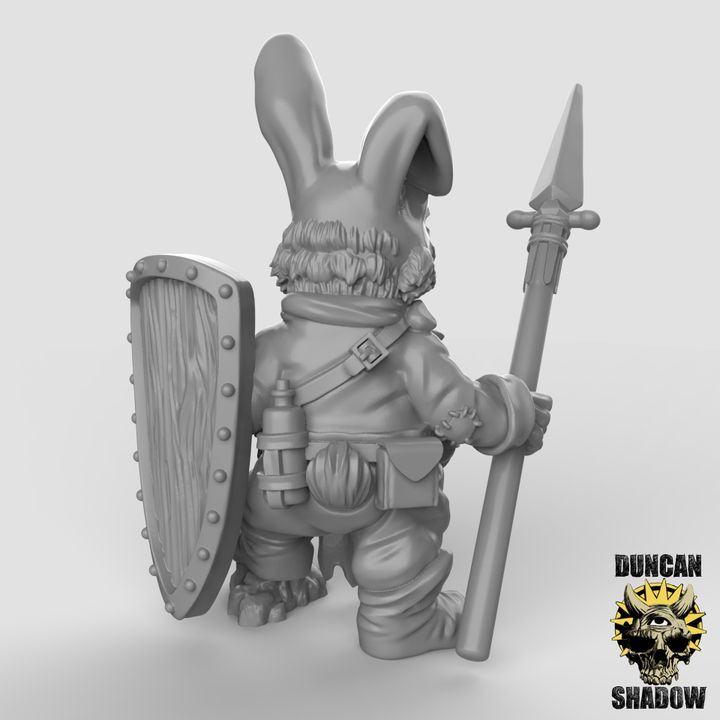 Rabbit Folk With Spears x3 Resin Miniature Models for DnD | Tabletop Gaming