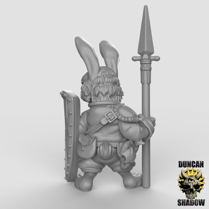 Rabbit Folk With Spears x3 Resin Miniature Models for DnD | Tabletop Gaming