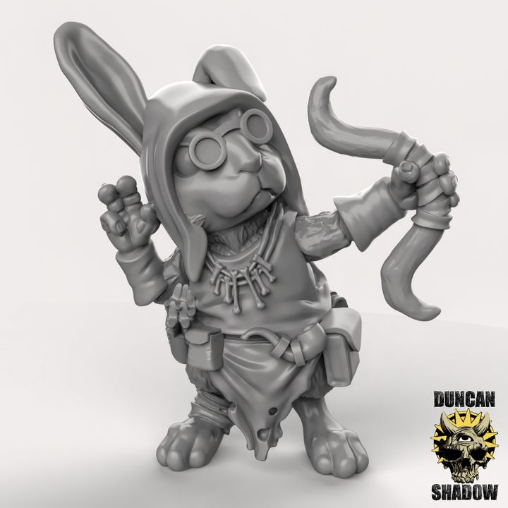 Rabbit Folk With Bows x3 Resin Miniature Models for DnD | Tabletop Gaming