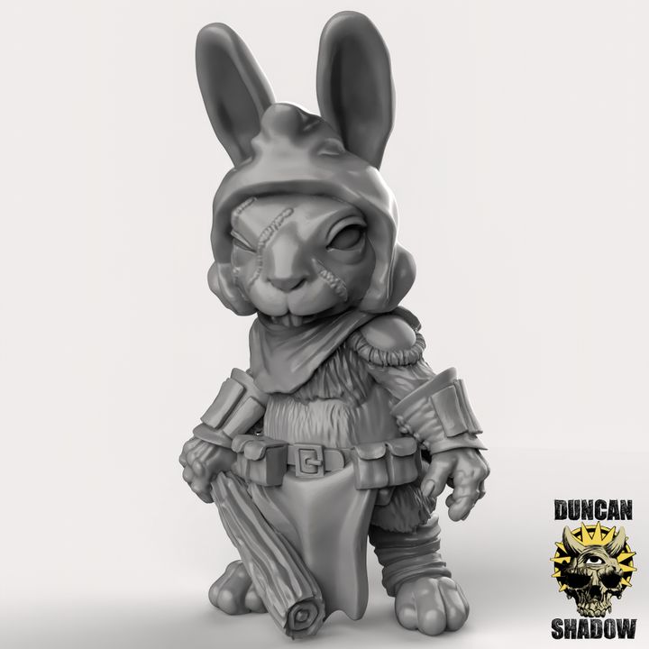 Rabbit Folk With Clubs x3 Resin Miniature Models for DnD | Tabletop Gaming