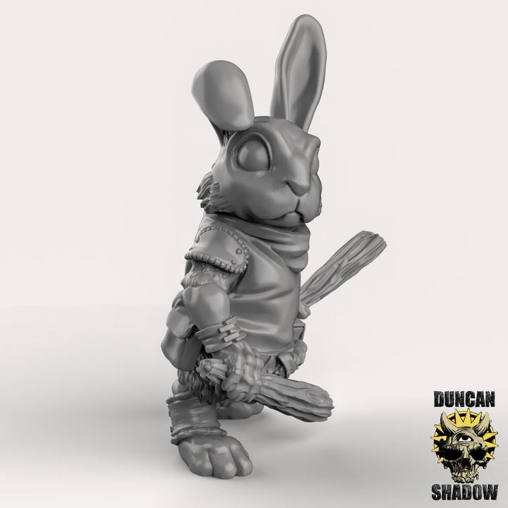 Rabbit Folk With Clubs x3 Resin Miniature Models for DnD | Tabletop Gaming