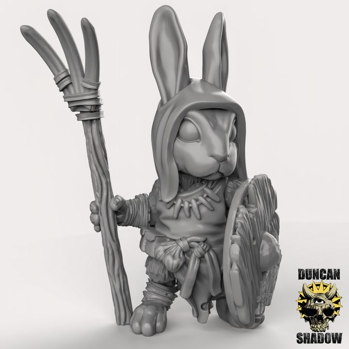 Rabbit Folk Farmers x3 Resin Miniature Models for DnD | Tabletop Gaming
