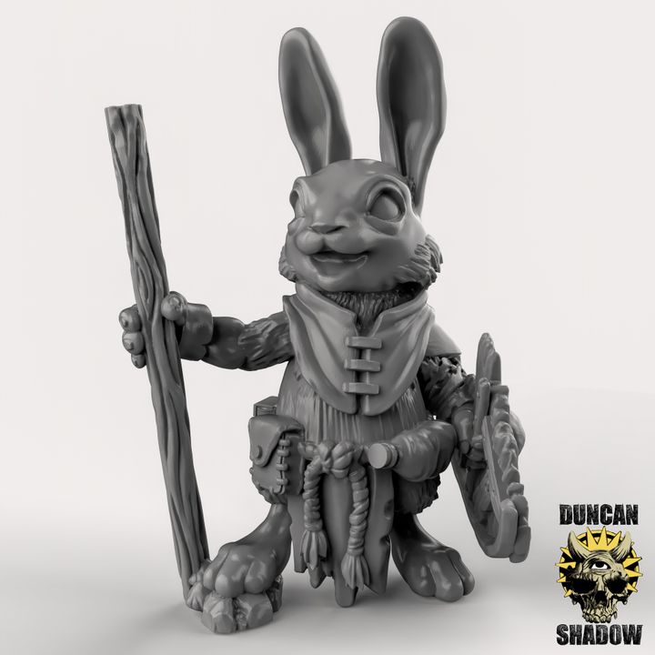 Rabbit Folk Farmers x3 Resin Miniature Models for DnD | Tabletop Gaming
