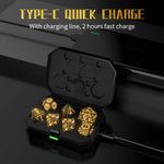 Light Up Rechargeable Dice Set For Dungeons and Dragons with USB Charging box