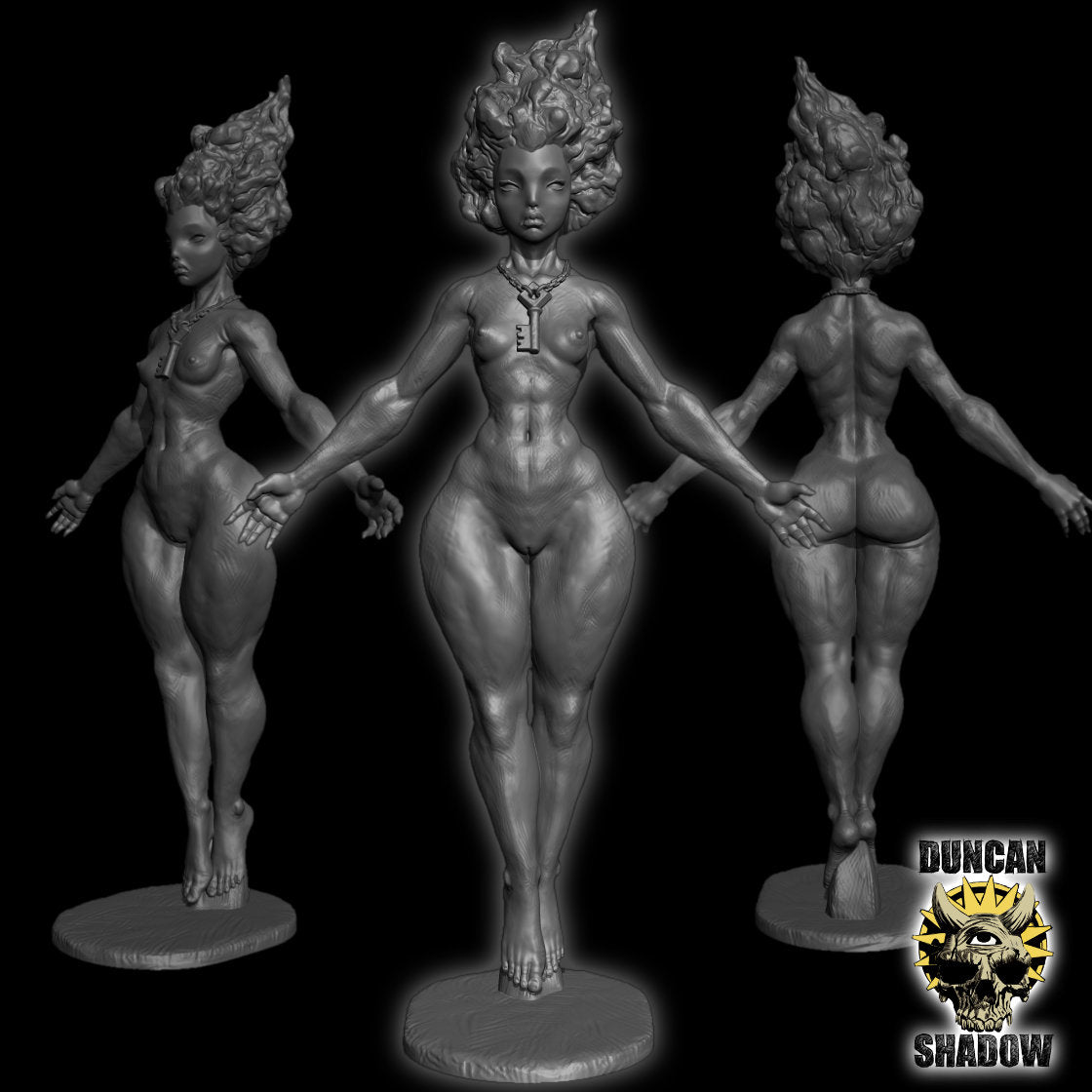 Stylized Female Statue Resin Miniature Model I Nude I Dungeons & Dragons I TTG I RPGs