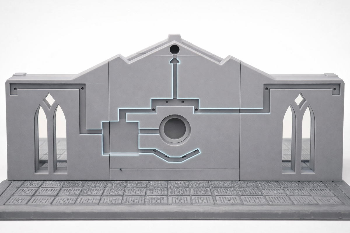 War Masters Court – Dark Fantasy Throne Room Terrain Kit | LED‑Ready PLA Gothic Diorama (28–32mm)