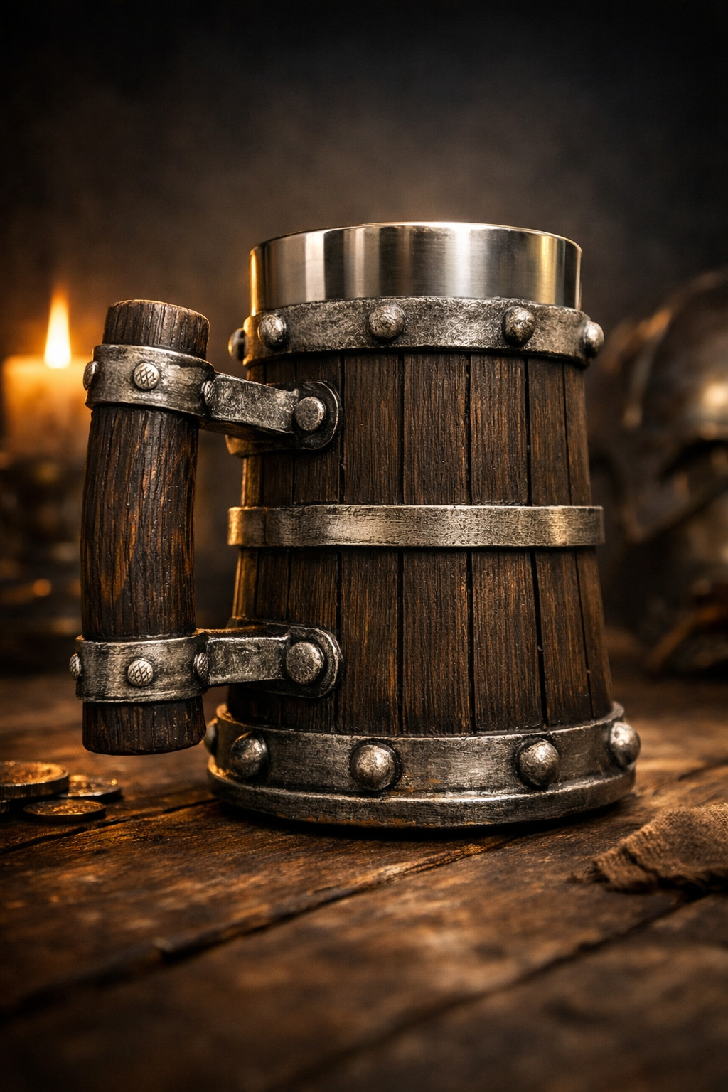 Medieval Tavern Tankard – Hand‑Painted Viking Mug for D&D & Fantasy Fans (600ml / 20oz)