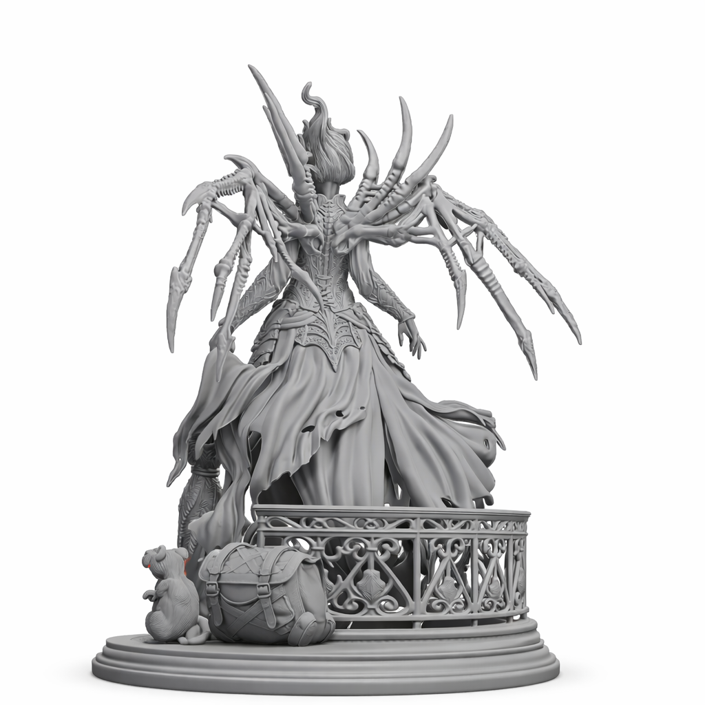 Carmilla Voss, The Crimson Widow – Premium Gothic Vampire Display Model | Ultra‑Detail 3D Printed Resin Figure