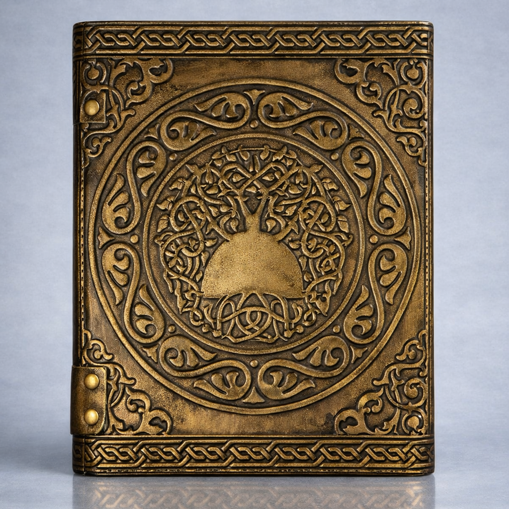 Miskatonic University Limited Edition "Ancient Tome" Hand‑Embossed Lovecraft Notebook with Antique Brass Double Lock | 100% Real Leather | Handmade Paper | Arkham Horror & Cthulhu RPG Gift