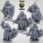 15mm Crusaders with Swords and Shields | DnD Miniature