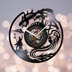 12" Dungeons & Dragons Themed Vinyl RecordClock I With or Without Backlights