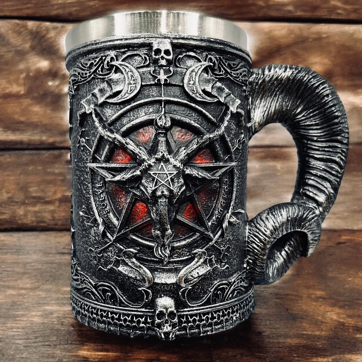 Nemesis Now Baphomet Tankard Sabbatic Goat Deity Mug Gothic Skull Pentagram