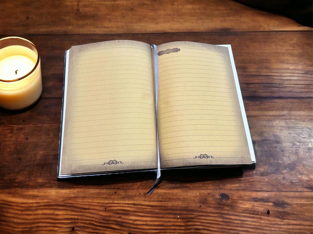 Rose Skull Embossed Notebook A5 Vintage Handmade Leather Journal Sketchbook