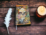 Rose Skull Embossed Notebook A5 Vintage Handmade Leather Journal Sketchbook
