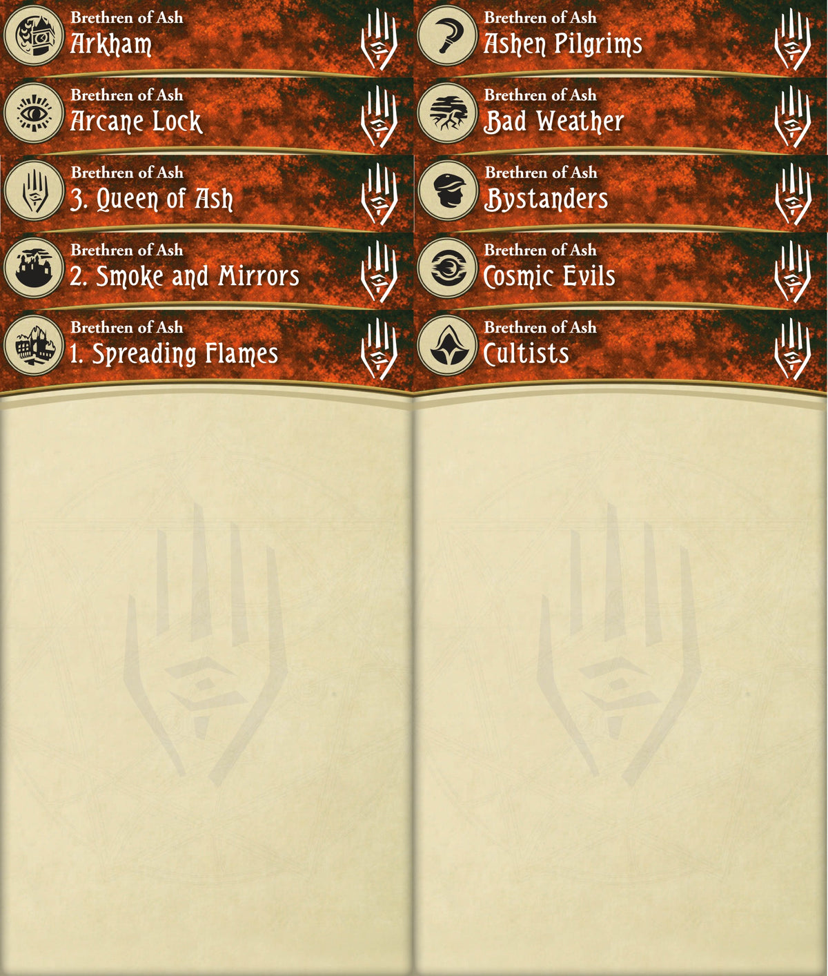 PRE-SALE Brethren of Ash Core Set - Arkham Horror LCG Deck Box Dividers