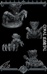 CORAL ELEMENT - Miniature | All Sizes | Dungeons and Dragons | Pathfinder | War Gaming