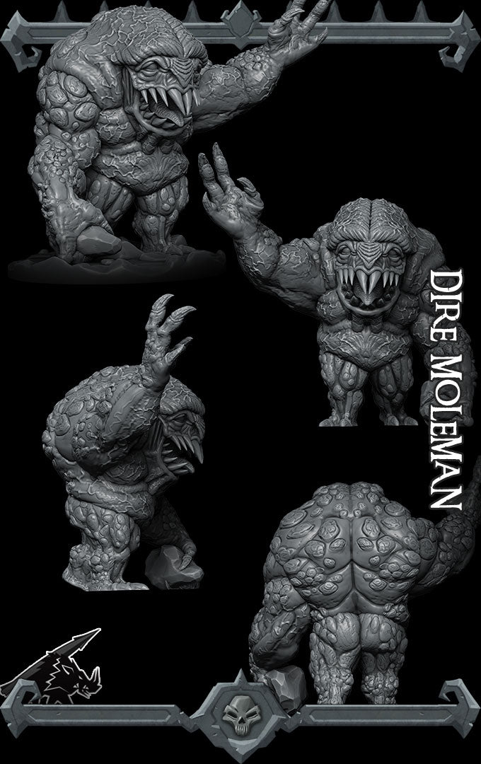 DIRE MOLEMAN - Miniature | All Sizes | Dungeons and Dragons | Pathfinder | War Gaming