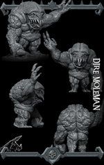 DIRE MOLEMAN - Miniature | All Sizes | Dungeons and Dragons | Pathfinder | War Gaming