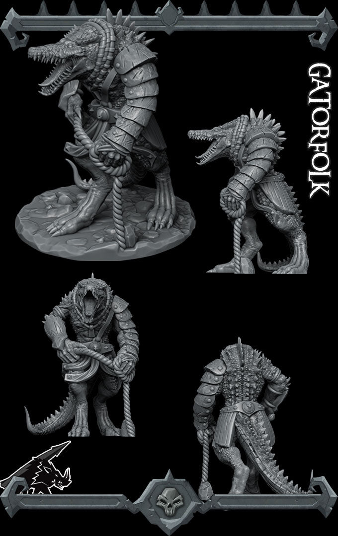 GATORFOLK - Miniature | All Sizes | Dungeons and Dragons | Pathfinder | War Gaming